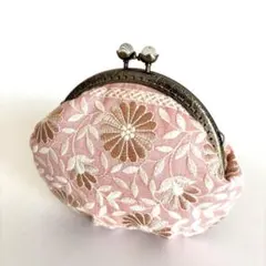 リバティ生地使用のがま口ポーチ