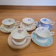 NARUMI 花柄ティーカップ・ソーサー5客セット