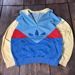 古着　80s アディダス　トラックジャケット　プルオーバー　ハーフジップフーディのサムネイル