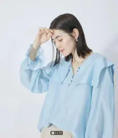 ROPE ビックカラーシアーシャツブラウス