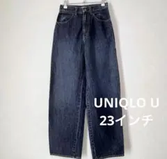 新品同様⭐︎UNIQLO ワイドフィットカーブジーンズ　23 カーブパンツ　デニム