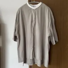 SEASON REASON ヘンリーネックTシャツ 五分袖　七分袖　L FLEE