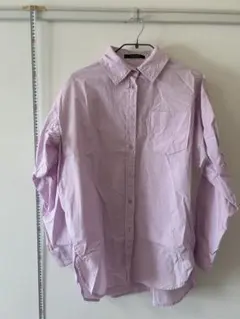 SHAGGIE 薄紫 長袖シャツ ポケット付き