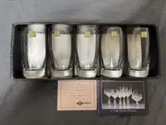 未使用HOYA CRYSTAL クリスタルグラス 5個セット 昭和レトロ