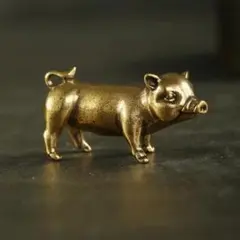 【新品】豚 ぶた 真鍮 置物 オブジェ ミニチュア アンティーク調
