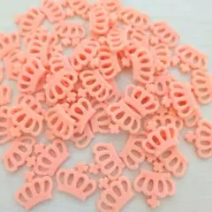 デコパーツ ミニクラウン 王冠 ピンク 60個 プラパーツ 匿名配送