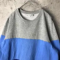 A2005古着　スウェット　グレー　水色　ネイビー