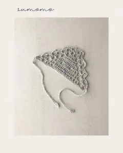 ミディサイズ　リネン糸のバブーシュカ　グレー　ブライスアウトフィット