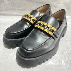 【極美品】ZARA ローファー 厚底 トラックソール レザー 25.5cm