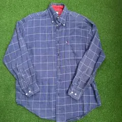 TOMMY HILFIGER ネイビー チェックシャツ S
