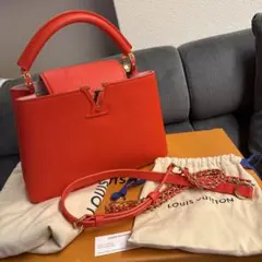 Louis Vuitton Capucines ハンドバッグ 赤ad | Mercari