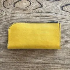牛ヌメ革手染め黄色長財布