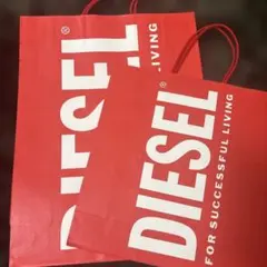 DIESEL ショップ袋 2枚セット 赤のサムネイル
