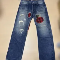 Lafayette デニムパンツ パッチワーク ダメージ加工のサムネイル