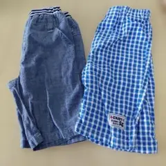 まとめ売り❣️男の子ハーフパンツ95 半ズボン　青　ブルーチェック