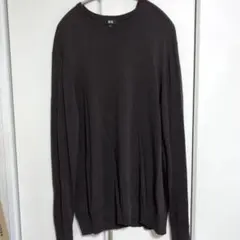 ダークブラウン クルーネック ニット