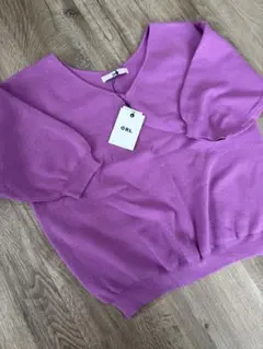 GRL 半袖 ニット パープル