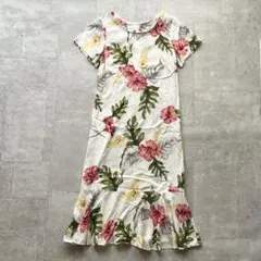 【最終】TWO PALMS ハワイ製 花柄 ロングワンピース リゾート 夏のサムネイル