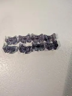 フローライトリボン型パーツ 8個セット 紫色