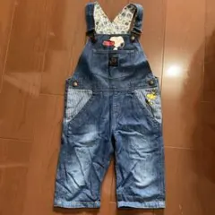 スヌーピー刺繍デニムオーバーオール