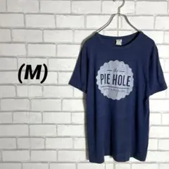 ヴィンテージTシャツ　カットソー　青　紺　ネイビー　夏服　M 半袖　古着　メンズ