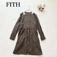 【フィス】長袖ワンピース（150）レース ギャザー ウエスト切替 リボン