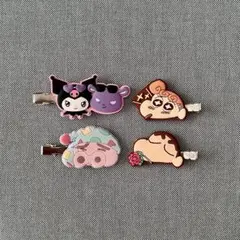 キャラクター 前髪クリップ 4個セット