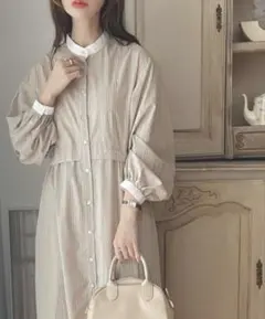 MILY BILET ストライプ シャツワンピース Lサイズ