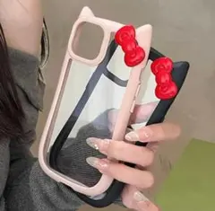 【iPhone15】シリコンケース 韓国 かわいい 猫 ピンク 軽量 耐衝撃