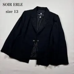 美品 SOIR PERLE 東京ソワール ウール ジャケット XL 13号 黒のサムネイル