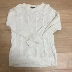 URBAN RESEARCH ケーブル編みニットセーター 36 ホワイト