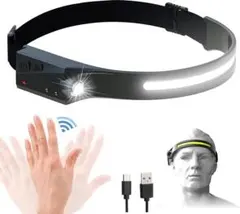 ヘッドライト LED 充電式 ヘッドランプ アウトドア防水 ヘッド ライト 釣りのサムネイル