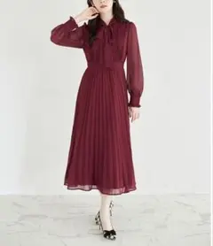 【完売品】toccocloset ボウタイリボンプリーツワンピース