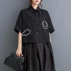 大人気▲清新 ブラウス ゆったり レディース 刺繍 シンプル 大きいサイズ