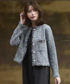 23区　【見上愛さん着用/GLOW11月号掲載】ツイード ニット ジャケット