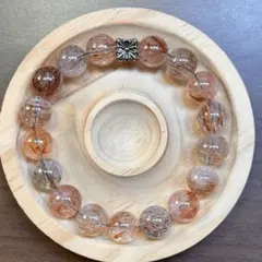 ✨スーパーセブン （レッドゴールド系）天然石ブレスレット（内径18cm）