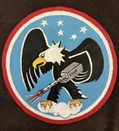 レザー製スコードロンパッチ 435th fighterハンドペイントワッペン牛革