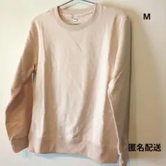 【新品未使用】ベージュ クルーネック トレーナー M レディース スウェット