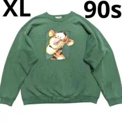 緑 フェードグリーン◎ 90s USA製 XL ティガー スウェット ディズニーのサムネイル