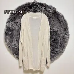●STYLE ΜΕ東京スタイル　ニットカーディガン(M)日本製　レーヨン綿麻のサムネイル