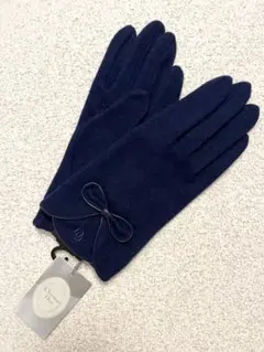 【新品・未使用】手袋 クリスチャンディオール ネイビー リボン