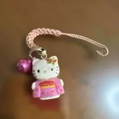 [貴重]レトロなサンリオ ハローキティ 着物 根付け ストラップ