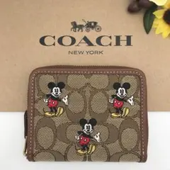 DISNEY×COACH スモールジップ アラウンド ウォレット ミッキー 新品