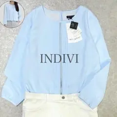 新品・タグ付き INDIVI 半袖 ブラウス ライトブルー - メルカリ