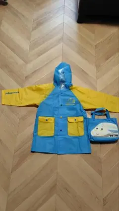 キッズレインコート 青と黄色 サイズ90