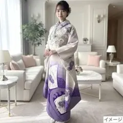 振袖フルセット　正絹　やまと誂製　絞り　銀駒刺繍　袋帯未使用　リボン付き半衿　他