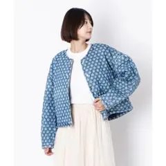 Levi Strauss キルティングジャケット 総柄 ブルー XSのサムネイル