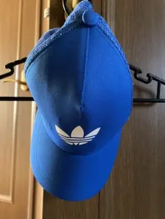 オリジナルアディダス　キャップ　ブルー　フリーサイズ