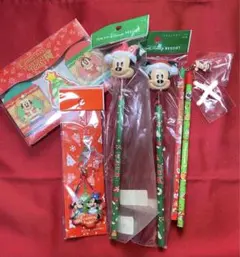 ディズニー　クリスマスグッズ　文房具　まとめ売り　ミッキー　ミニー　平成レトロ