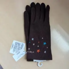 FURLA 星刺繍 手袋 ブラウン　未使用品